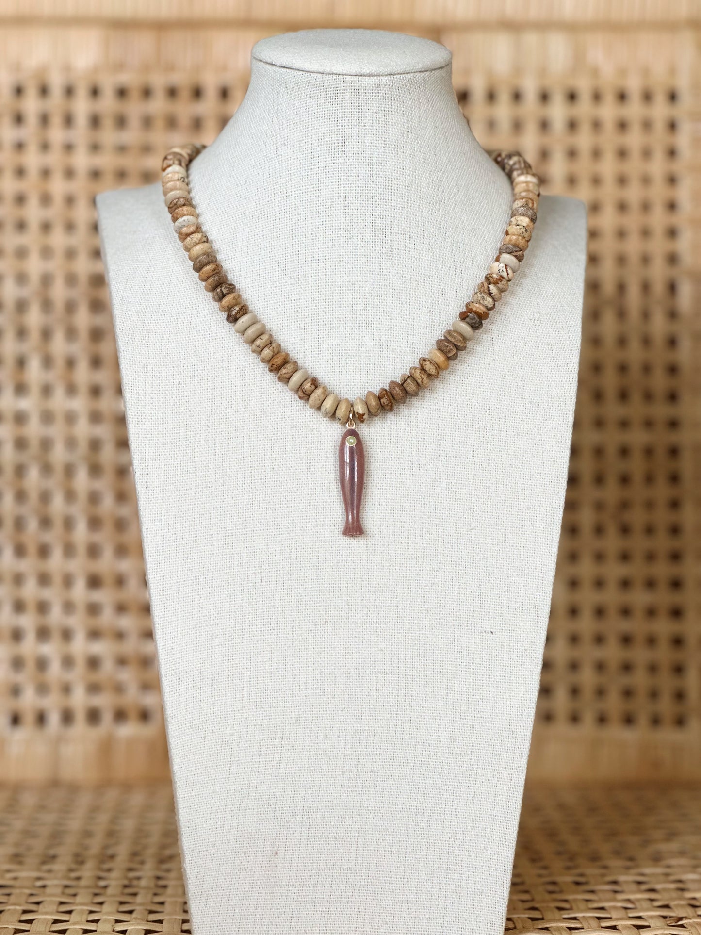 Natural Fish Beaded Necklace