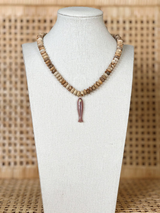 Natural Fish Beaded Necklace