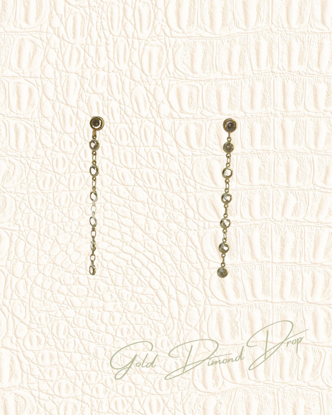 Gold Dimond Drop Earring