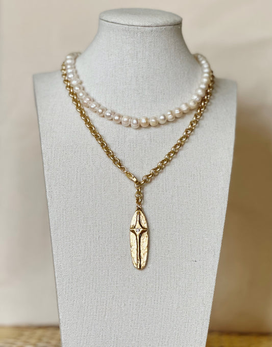 Drop Cross Necklace