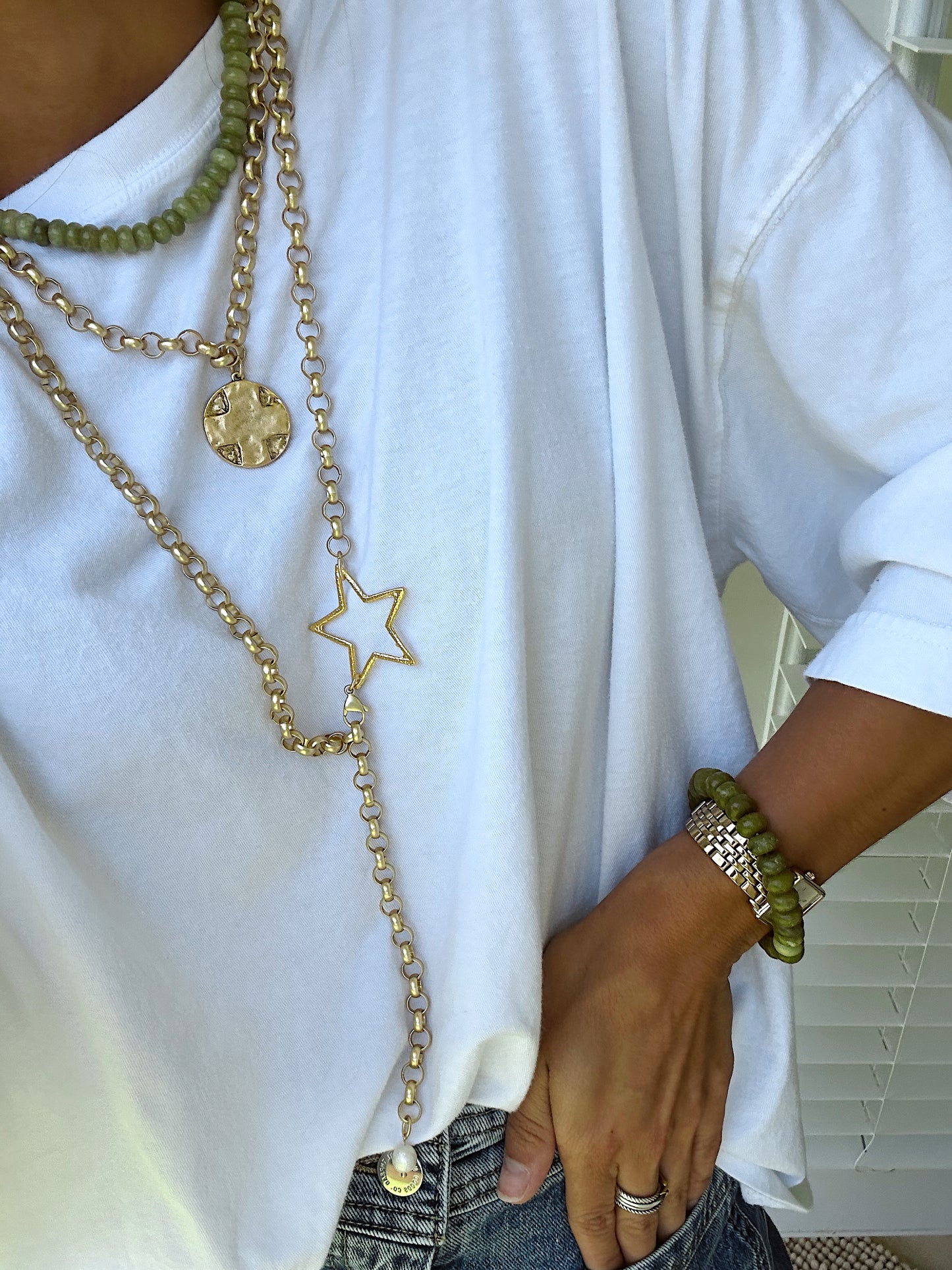 Green Layering Necklace